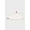 White sneakers with embossed leather