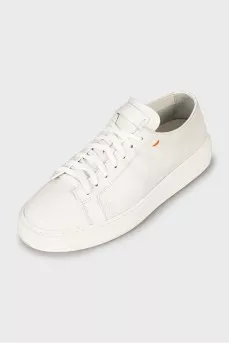White sneakers with embossed leather