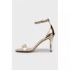 Gold stiletto sandals