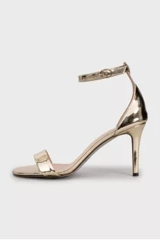 Gold stiletto sandals