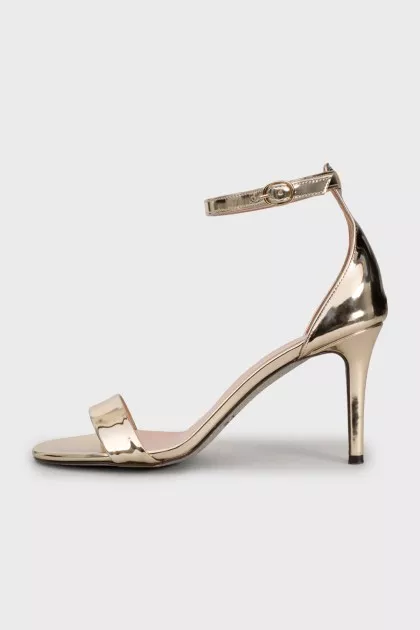 Gold stiletto sandals
