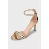 Gold stiletto sandals