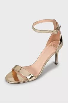 Gold stiletto sandals