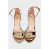 Gold stiletto sandals