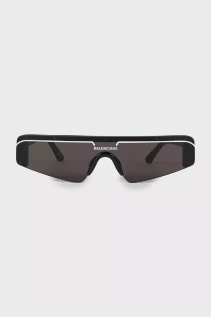 Black browline sunglasses with logo