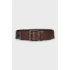 Wide brown leather belt