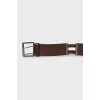 Wide brown leather belt