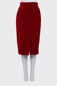 Velor pencil skirt