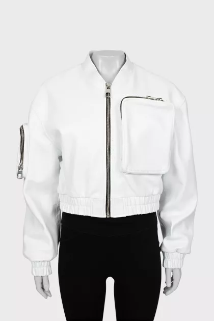 Bomber with sewn pocket