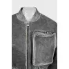 Gray bomber jacket with pocket