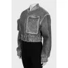 Gray bomber jacket with pocket