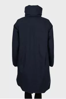 Dark blue down jacket with tag