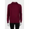 Wool sweater with tie