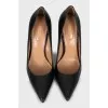 Embossed leather pumps
