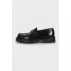 Leather loafers with gold detailing