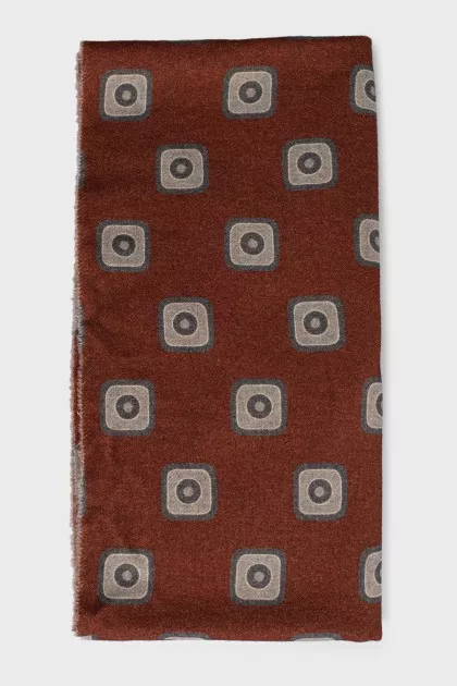 Printed wool and cashmere scarf