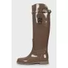 Rubber boots decorated with a skull