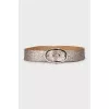 Silver leather belt