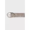 Silver leather belt