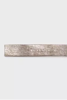 Silver leather belt