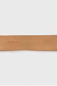 Silver leather belt