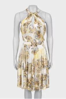 Printed backless dress
