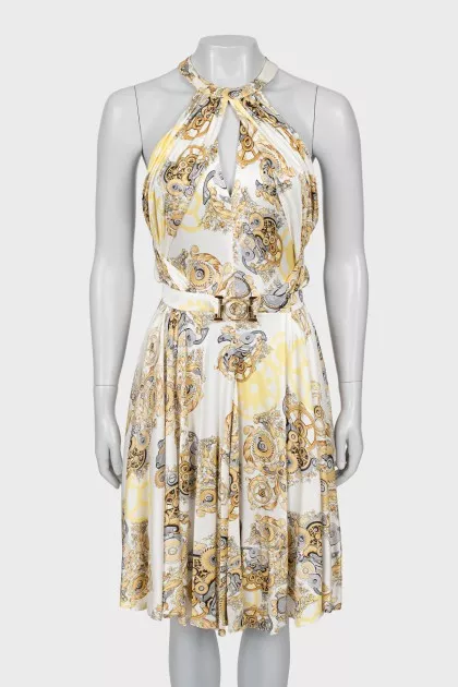 Printed backless dress
