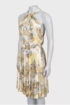 Printed backless dress