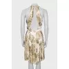 Printed backless dress