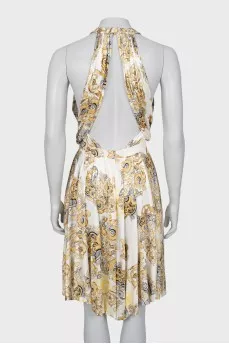 Printed backless dress