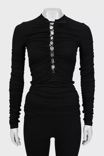 Black long sleeve with drapery