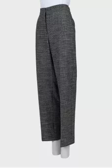 Сірі штани в дрібний принт
