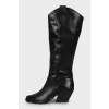 Leather Cossacks with a pattern