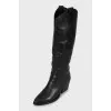 Leather Cossacks with a pattern