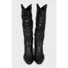 Leather Cossacks with a pattern