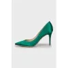 Green textile shoes