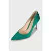 Green textile shoes
