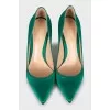 Green textile shoes