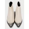 Suede boots with metal toe
