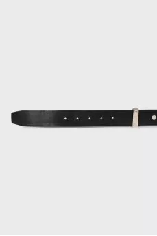 Men's belt with silver  hardware