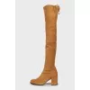 Block heel boots with tag