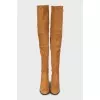 Block heel boots with tag