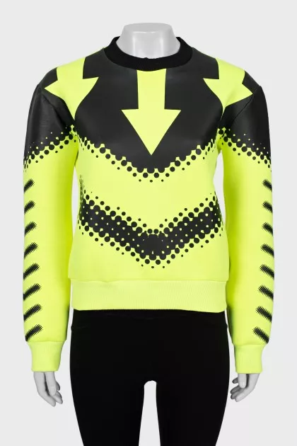Two-tone printed sweatshirt