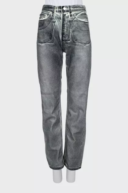 High waist straight jeans