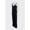 Black jumpsuit decorated with chain