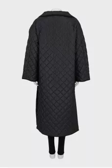 Oversized quilted jacket with slits