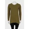 Wool sweater long at the back