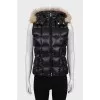 Quilted vest with hood