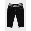 Denim breeches with embellished belt