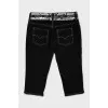 Denim breeches with embellished belt